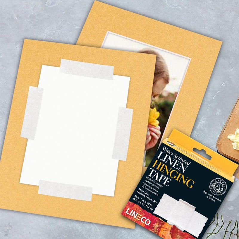 Lineco, Water-Activated Linen Tape, Acid Free Neutral pH Self Adhesive Tape for Hinging Artwork, Photo, Poster, 1 Inch X 30 Ft - Image 5